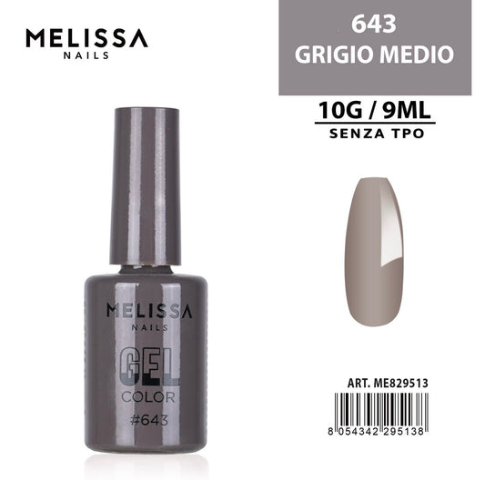 MELISSA SMALTO GEL UNGHIE 9ML N.643 GRIGIO MEDIO
