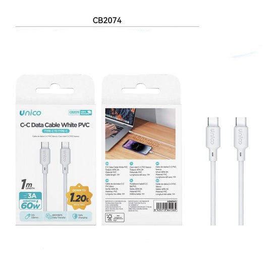 UNICO CAVO TYPE-C 3A 60W  CB2074