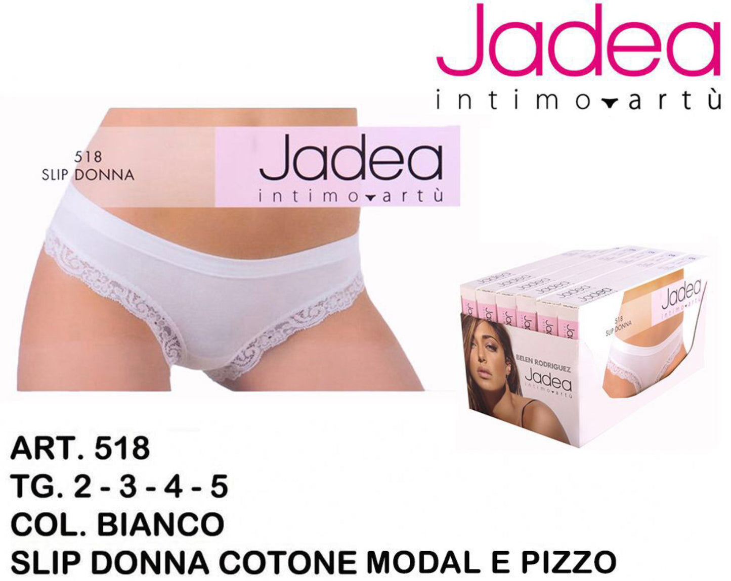 JADEA slip donna e pizzo bianco   518