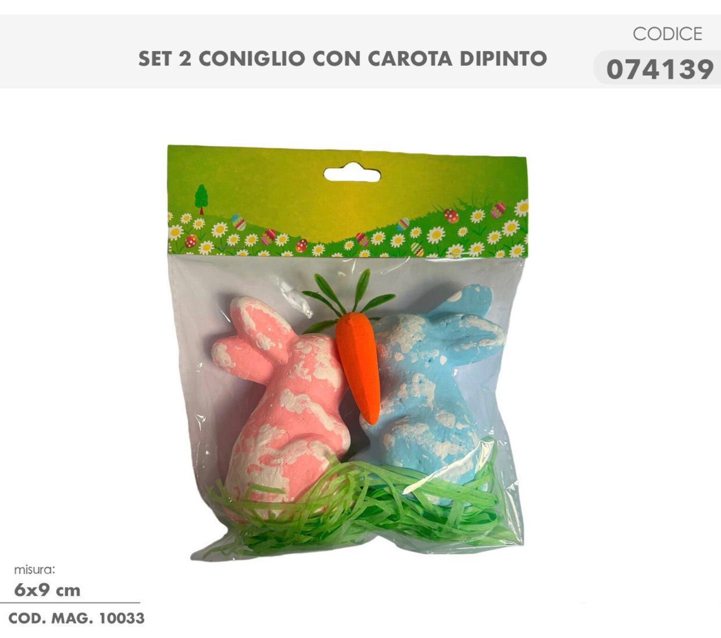 PASQUA set 2coniglio con carota dipinto