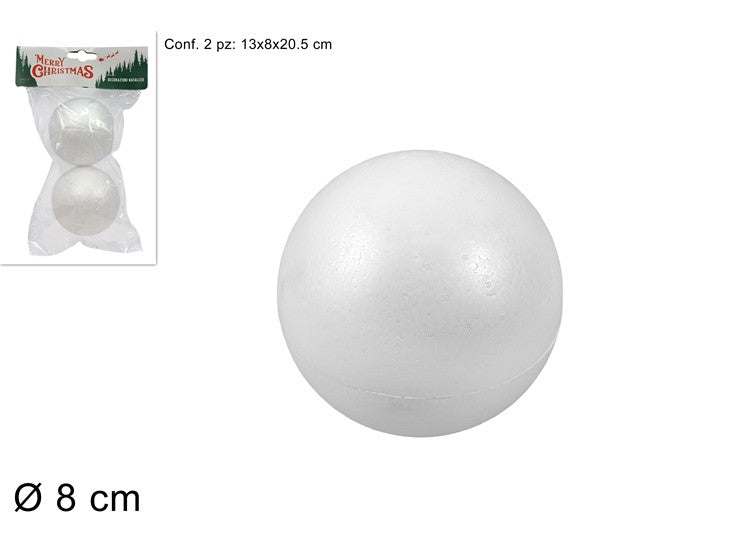 NATALIZIA PALLA POLISTIROLO 8CM 2PZ