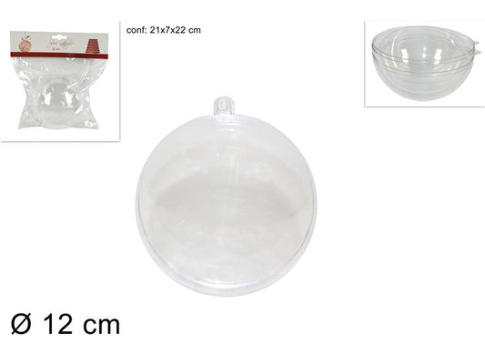 NATALIZIA SFERA PLASTICA TRASPARENTE 12CM
