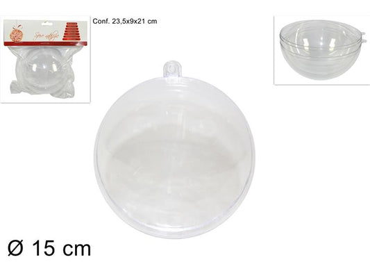 NATALIZIA SFERA PLASTICA TRASPARENTE 15CM
