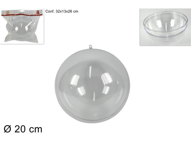 NATALIZIA SFERA PLASTICA TRASPARENTE 20CM