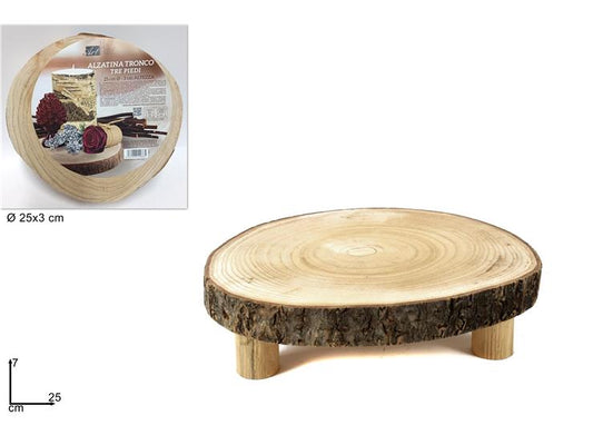 alzatina tre piedi legno 25x3cm