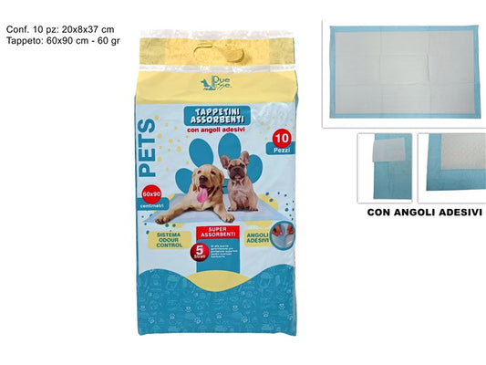 TAPPETINI IGIENICI PER ANIMALI 60X90 60GR 10 PZ