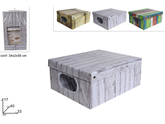 BOX ABITI IN PVC 40X33X17 FANTASIA LEGNO