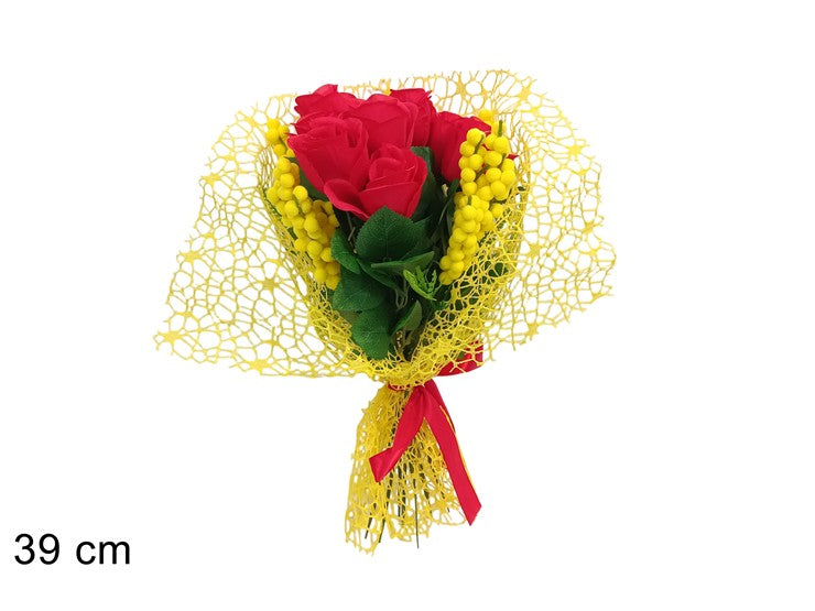 MAZZO ROSE ROSSE CON MIMOSA