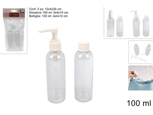 SET VIAGGIO BOTTIGLIE VUOTE 2PZ X 100ML