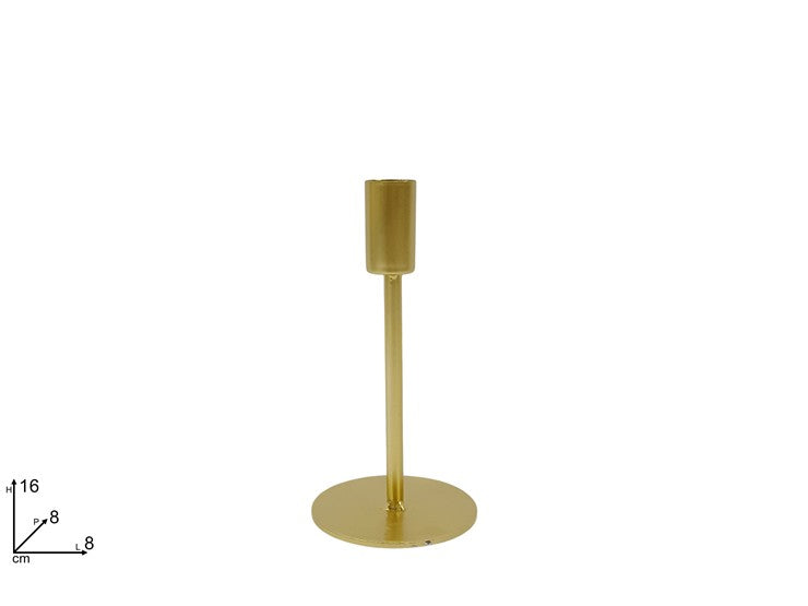 PORTACANDELA IN METALLO 16CM ORO