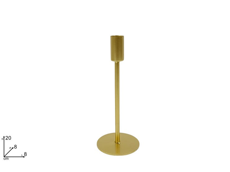 PORTACANDELA IN METALLO 20CM ORO