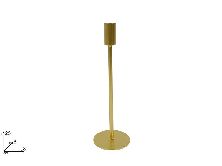 PORTACANDELA IN METALLO 25CM ORO