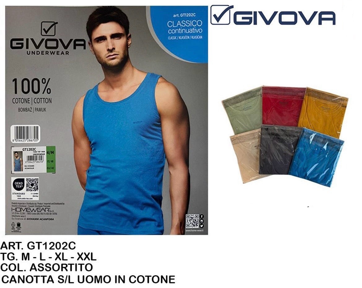GIVOVA CANOTTA uomo cotone GT1202C