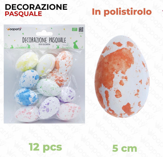 PASQUA decorazione pasquale uova 12pz 3x5cm