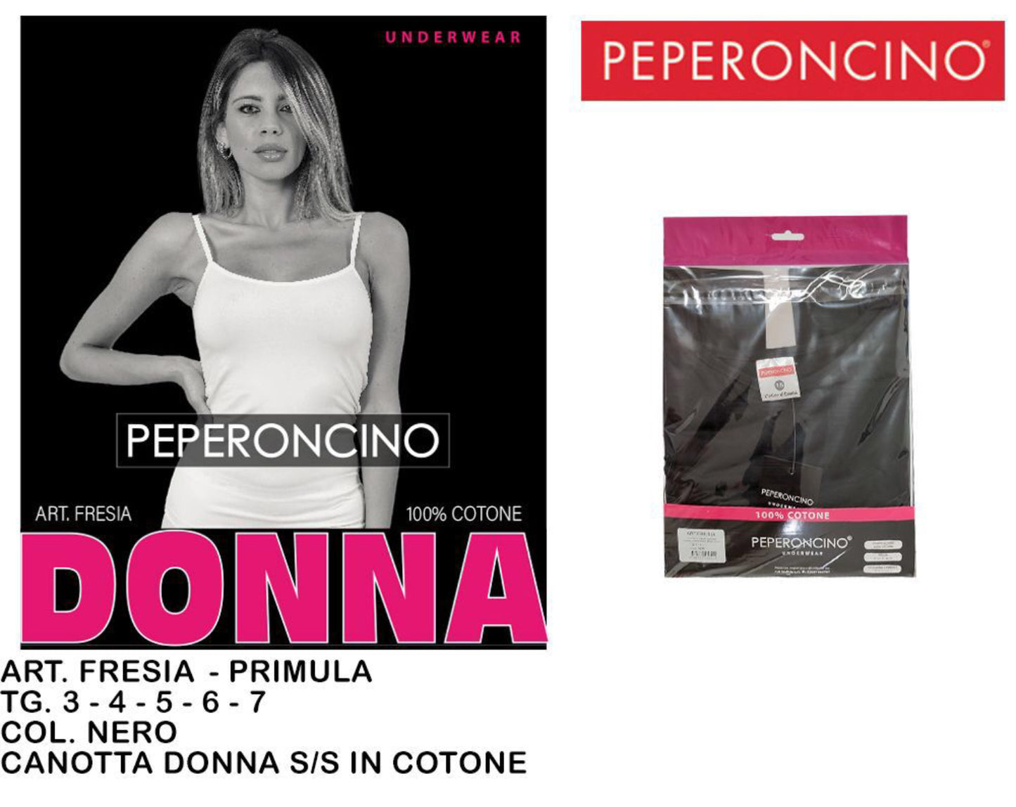 CANOTTA donna spalla stretta  nero