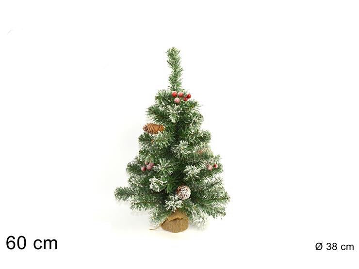 NATALIZIA albero 60cm innevato con base & decorazione