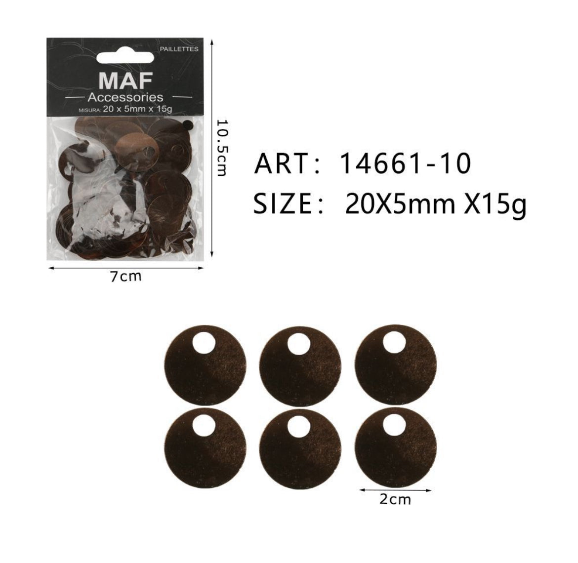 PAIETTE 20x5mm 15g ART.14661