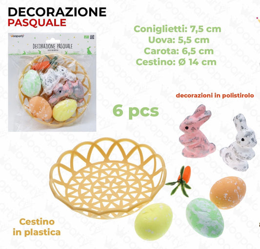 PASQUA  decorazione cesto uova coniglio carota