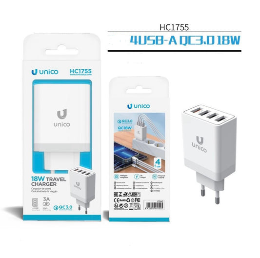 UNICO adattatore presa 4 usb 18W HC1755