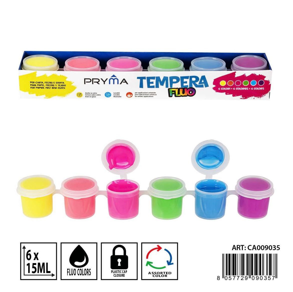PRYMA TEMPERA 15ML 6PZ FLUO