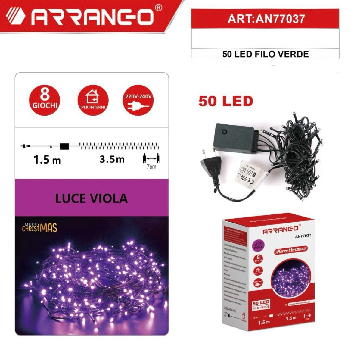 ARRANGO 50 LED filo verde