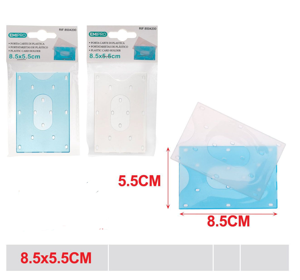 EMI porta carta di plastica 5.5x8,5cm