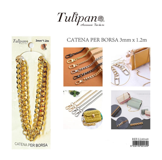 CATENA per borsa oro 3mmx1.2m