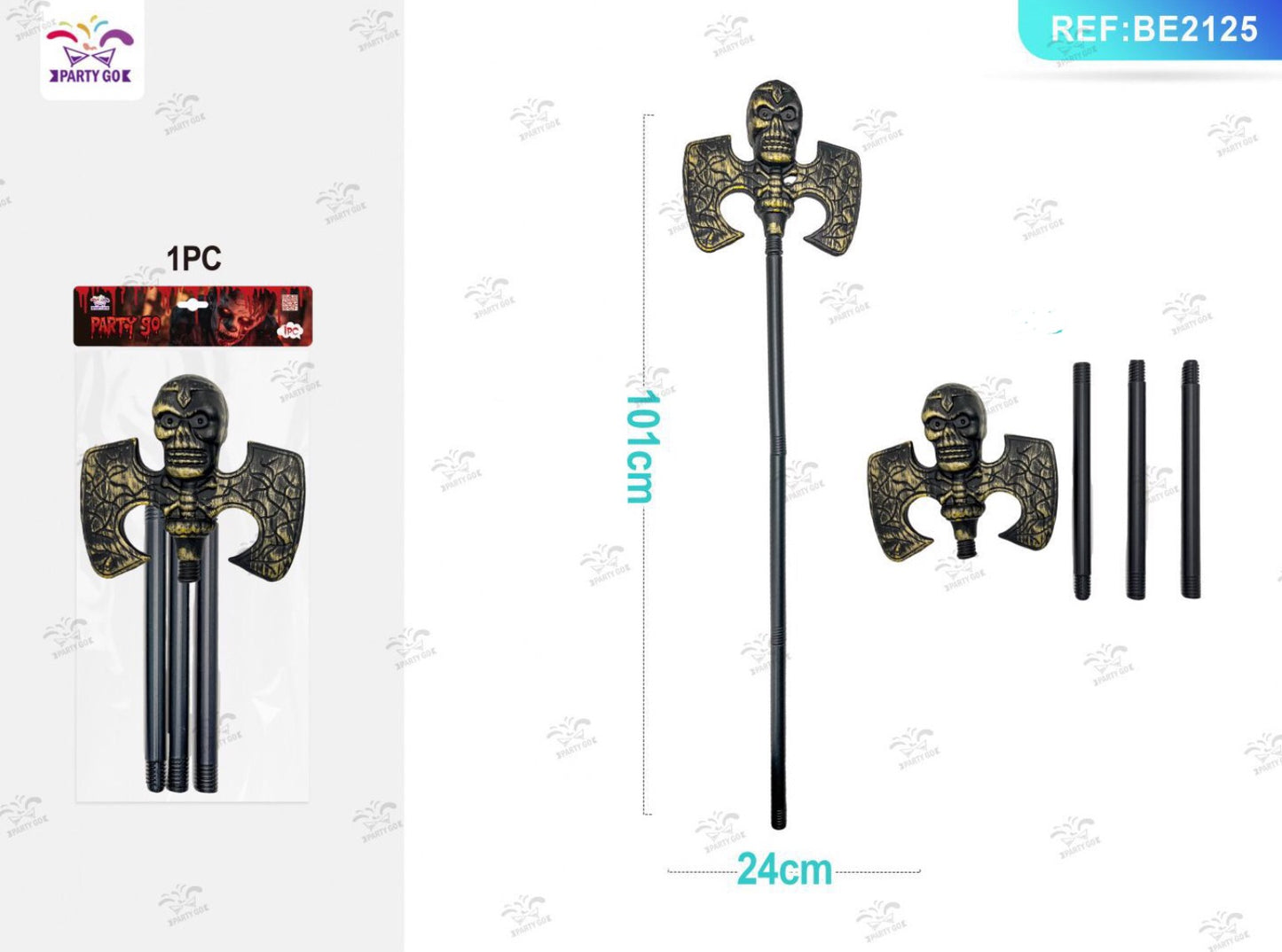 HALLOWEEN ali rotonde a testa di fantasma a tre sezioni  101x24cm