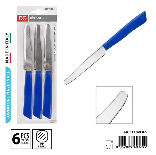 DC CASA coltello tavola tonda 11cm 6pz blu