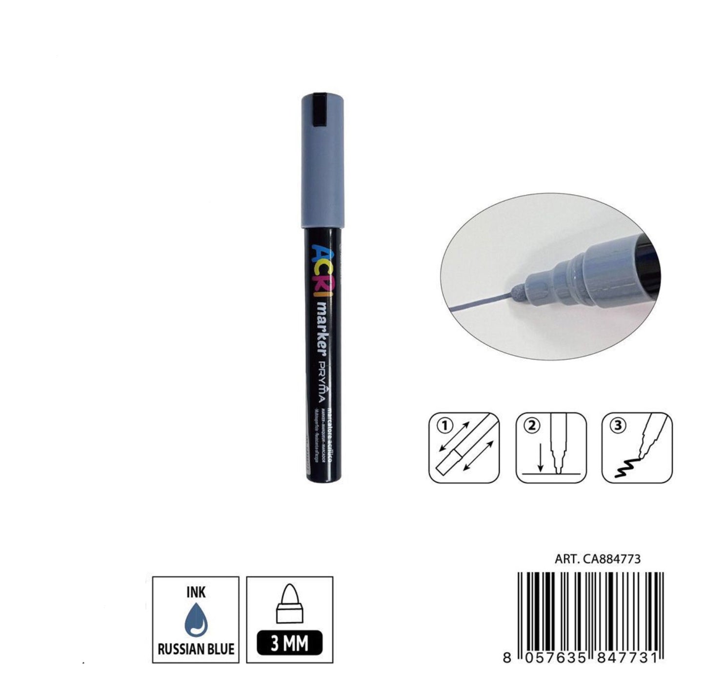 PRYMA marcatore acrilico 3mm N.135 blu russia