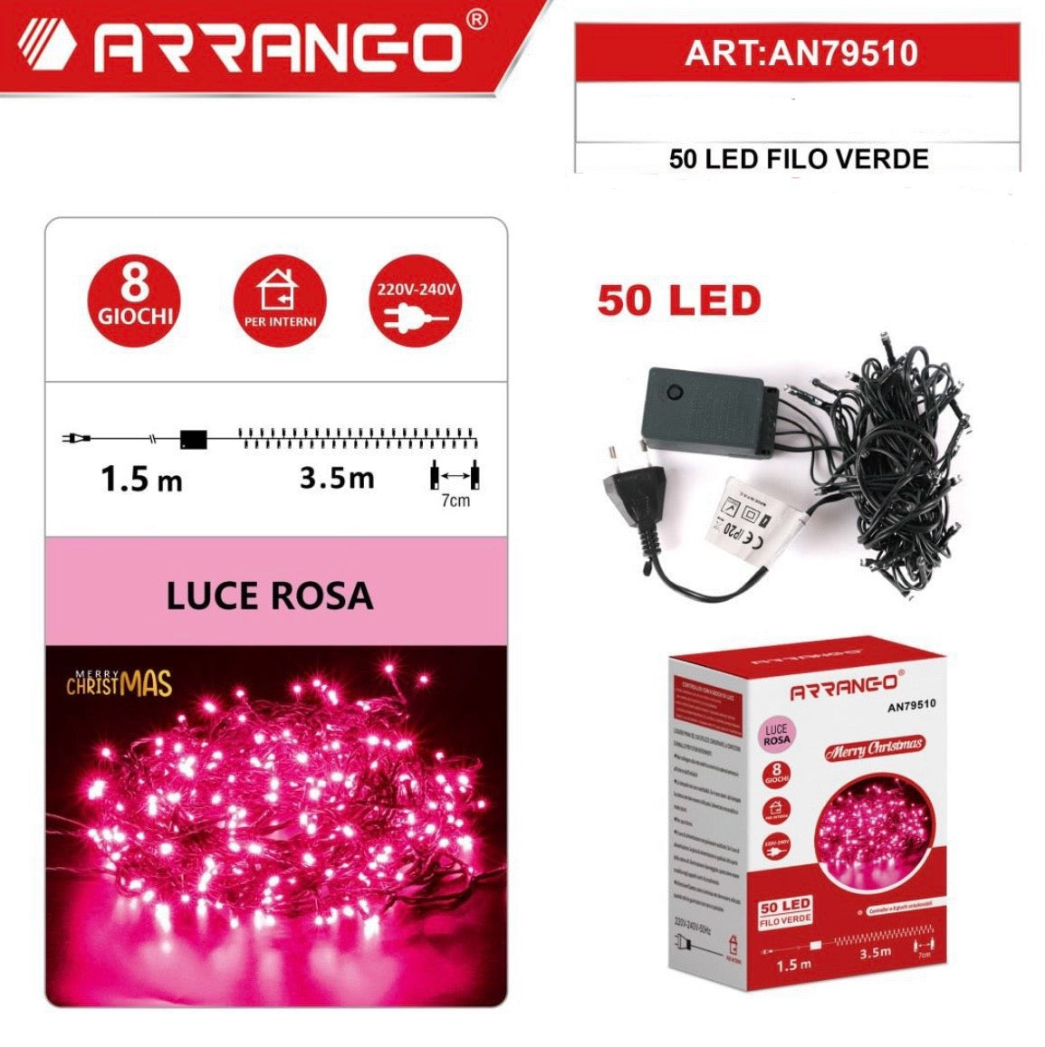 ARRANGO 50 LED filo verde
