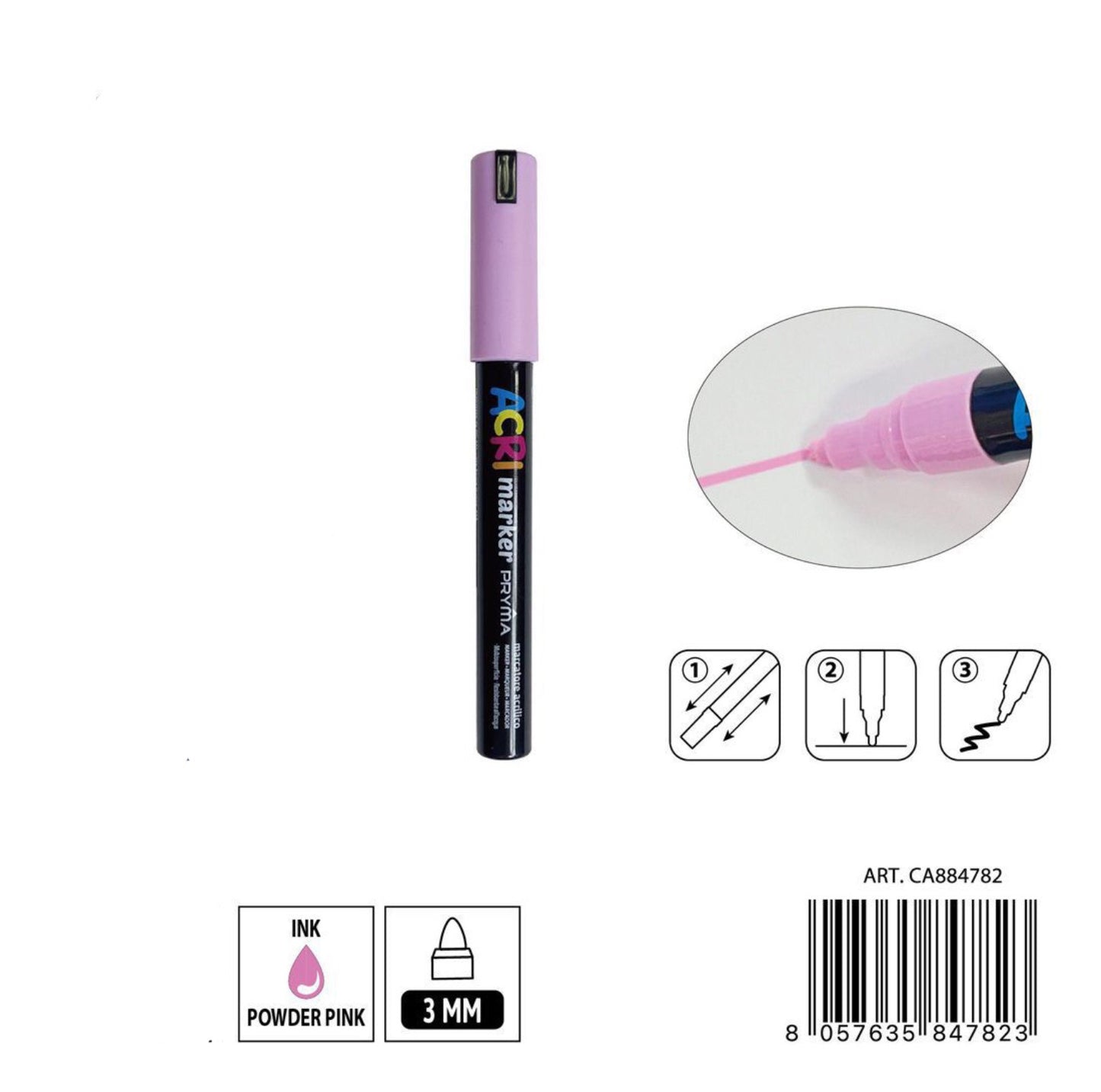 PRYMA marcatore acrilico 3mm N.123 rosacipria
