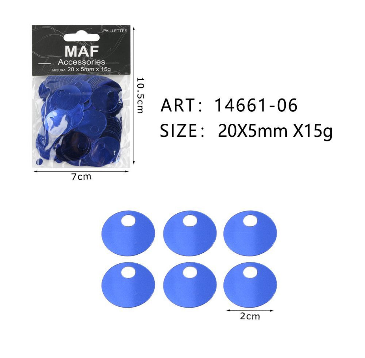 PAIETTE 20x5mm 15g ART.14661