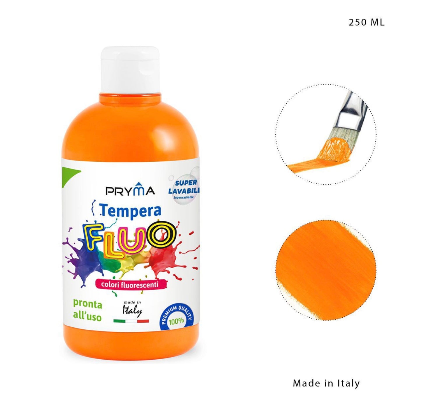 PRYMA tempera 250 ml ARANCIONE FLUO