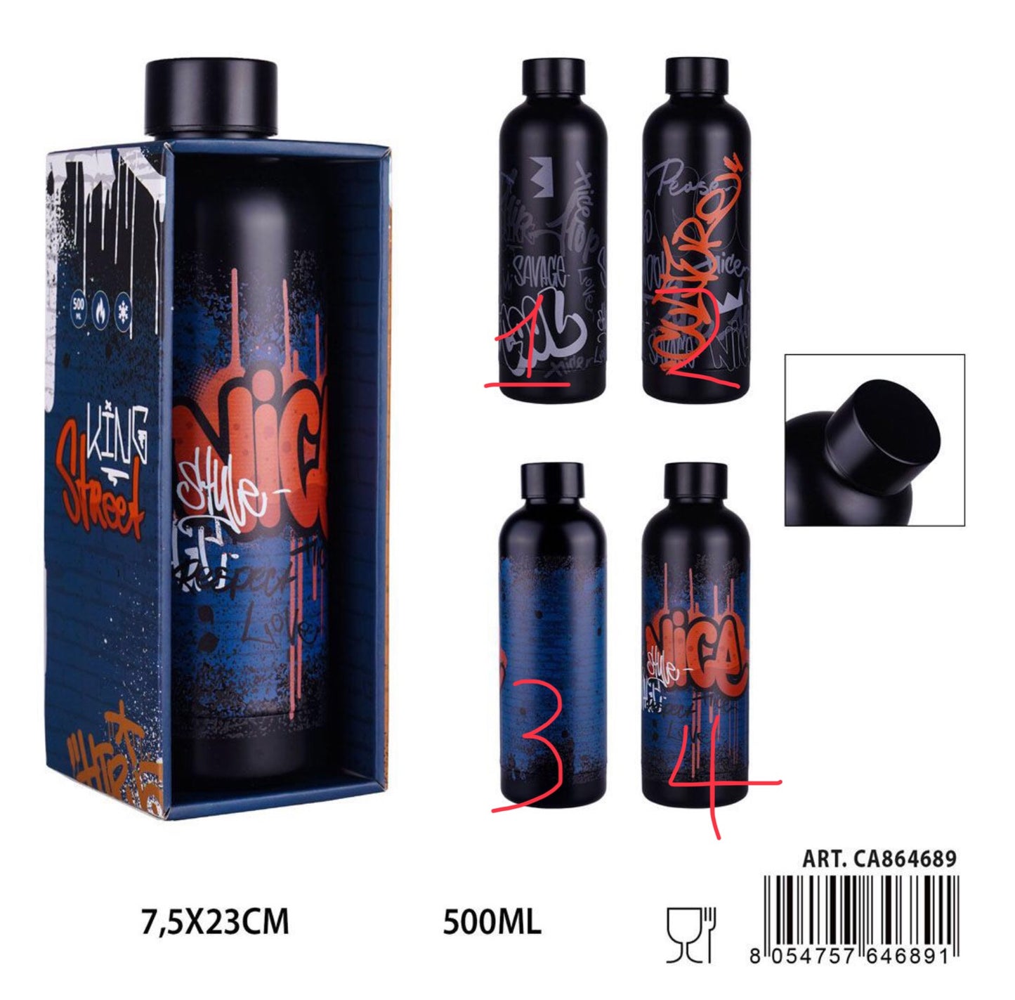 PRYMA L/STREET borraccia termica 500ml