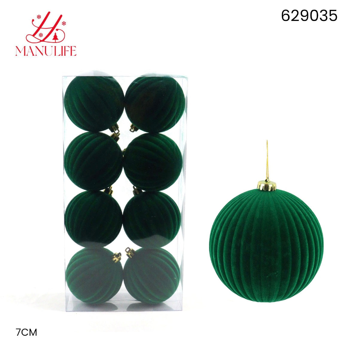 NATALIZIA palline di natale 8pz 7cm verde