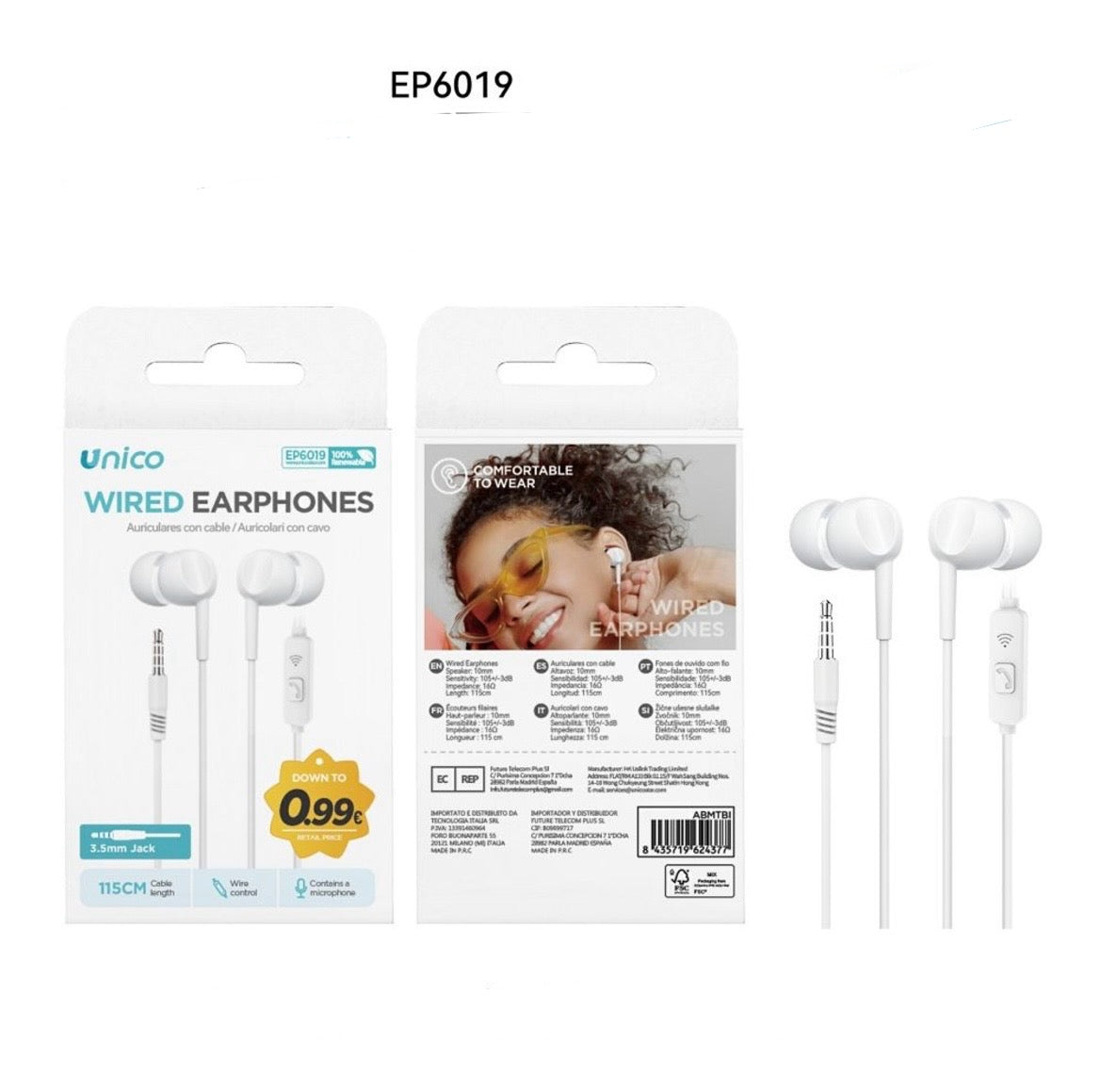 UNICO AURICOLARI CON CAVO  EP6019