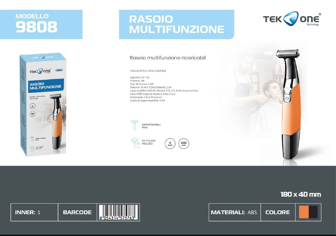 TEK ONE RASOIO DI PRECISIONE PER UOMO SUPER ADERENTE 9808