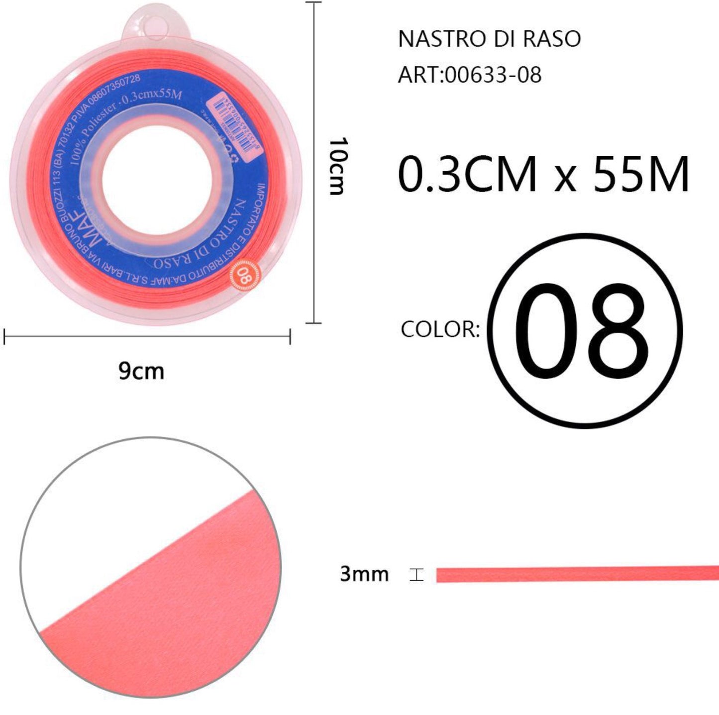 NASTRO di raso 0,3cmx55m 08