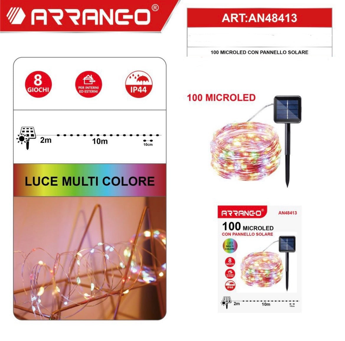 ARRANGO 100 microled con pannello solare