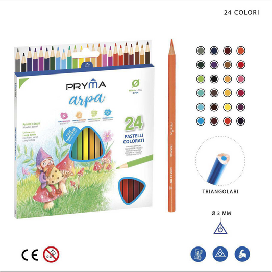 PRYMA Pastelli a matita triangolare ARPA da 24