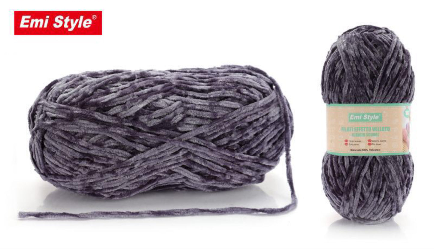 FILATI effetto velluto  grigio scuro 100g