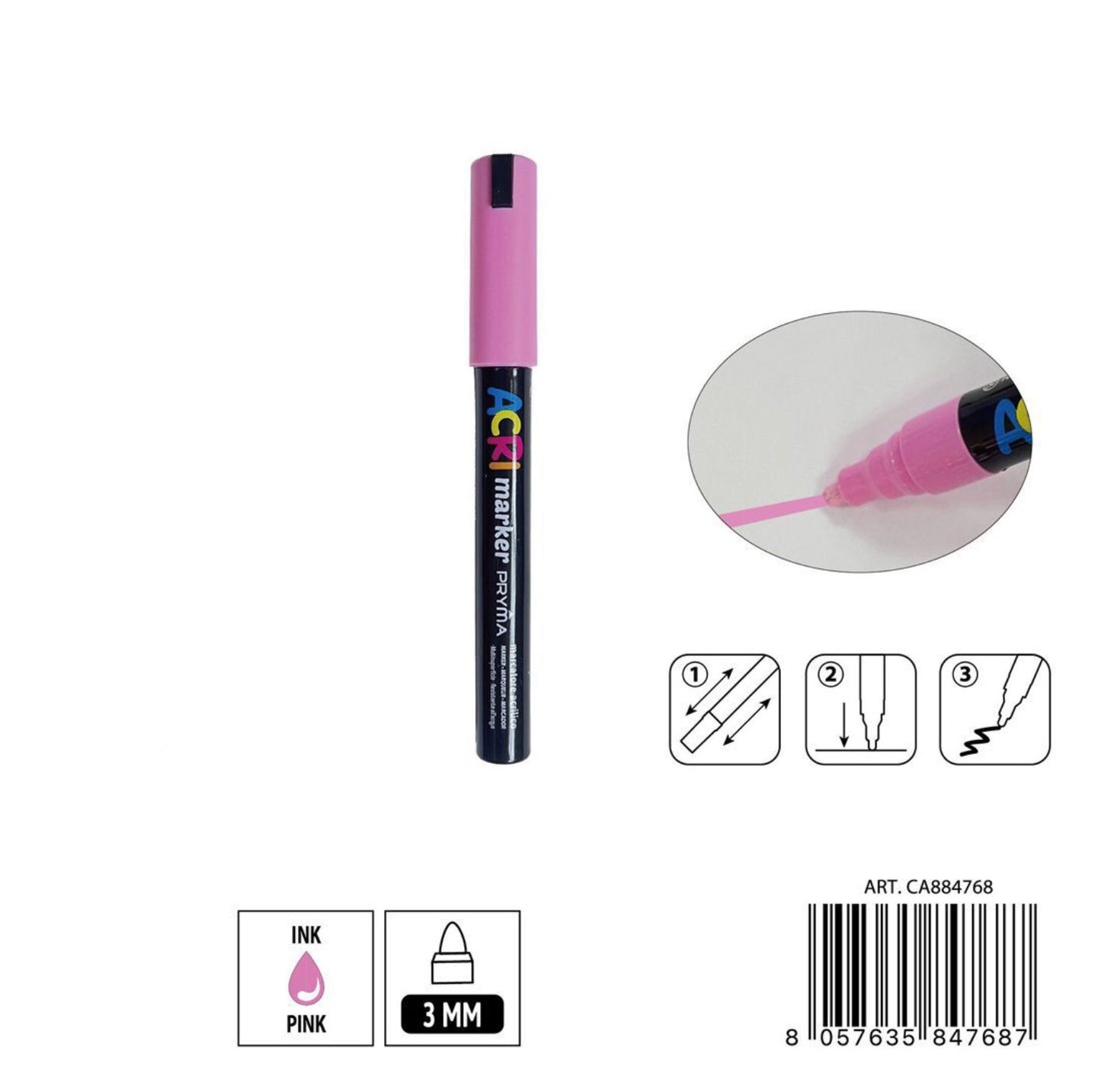 PRYMA marcatore acrilico 3mm N.122 rosa
