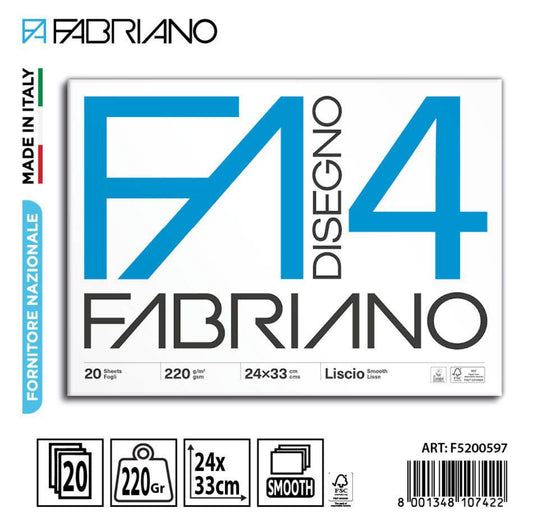 FABRIANO F4 24x33cm 220g 20f liscio