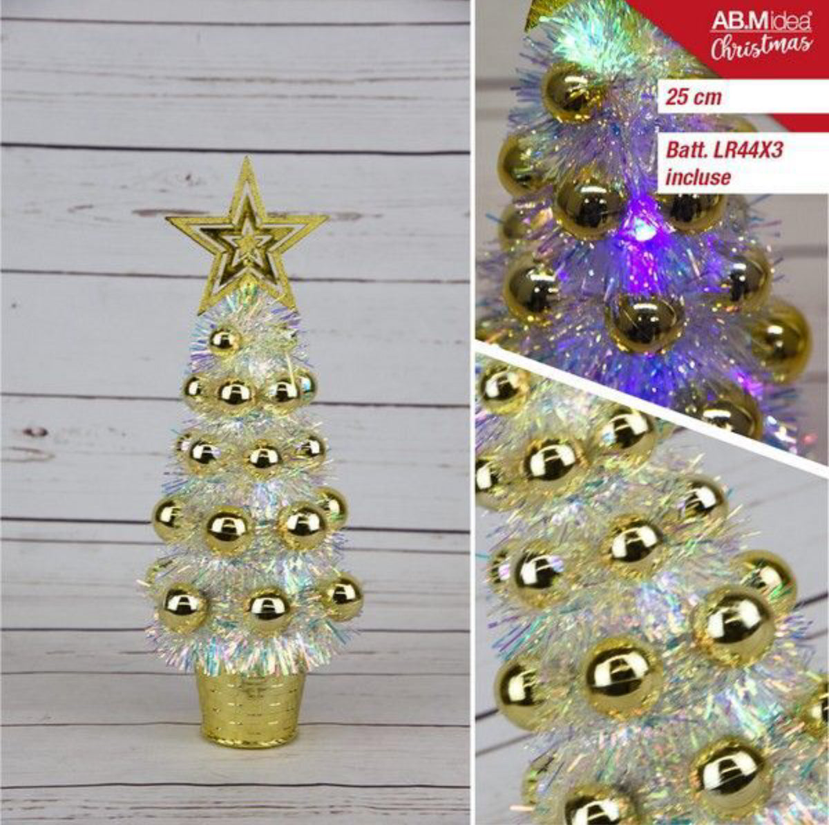 NATALIZIA albero natale 25cm con luce multicolor