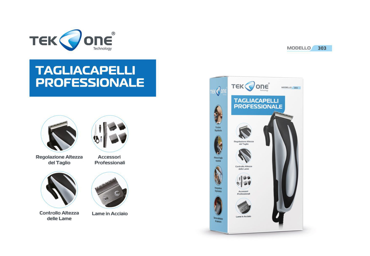 TEK ONE  tagliacapelli professionale mod.303