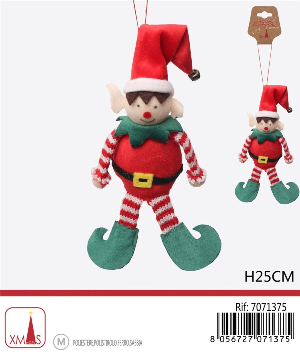 NATALE pendente elfo 25cm