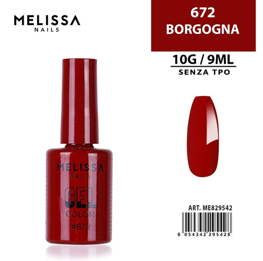 MELISSA SMALTO GEL UNGHIE 9ML N.672 BORGOGNA