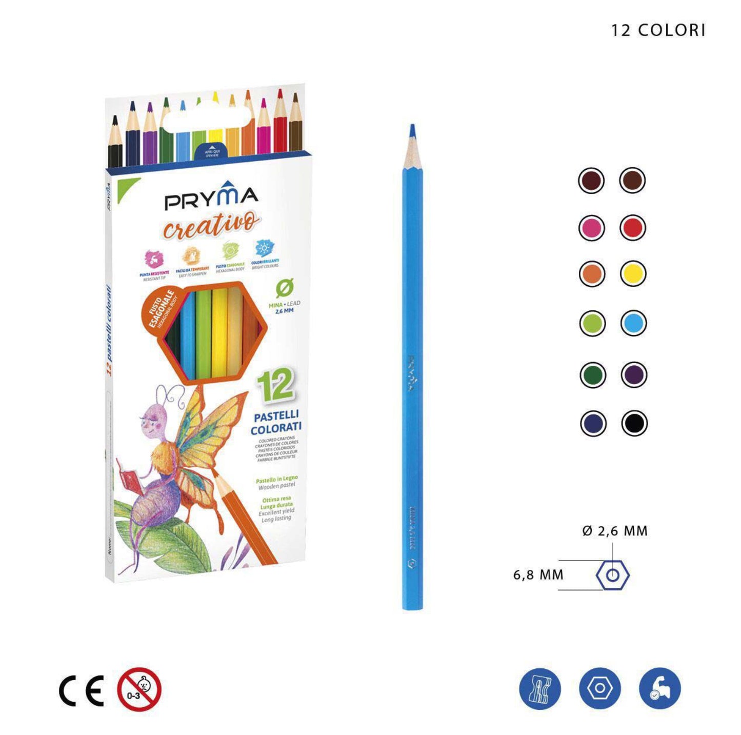 PRYMA creativo pastelli da 12