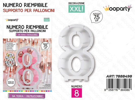 NUMERO riempibile 8 75cm
